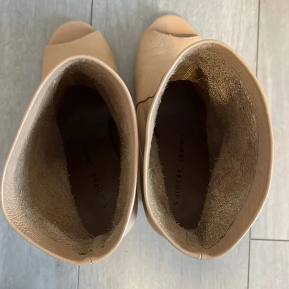 Soft Leather Peep Toe Sock Booties, Size 8.5 - Picture 6 of 9